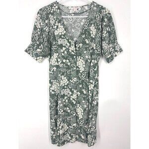 NWOT Joe Fresh Floral Mini Dress Green and White XS